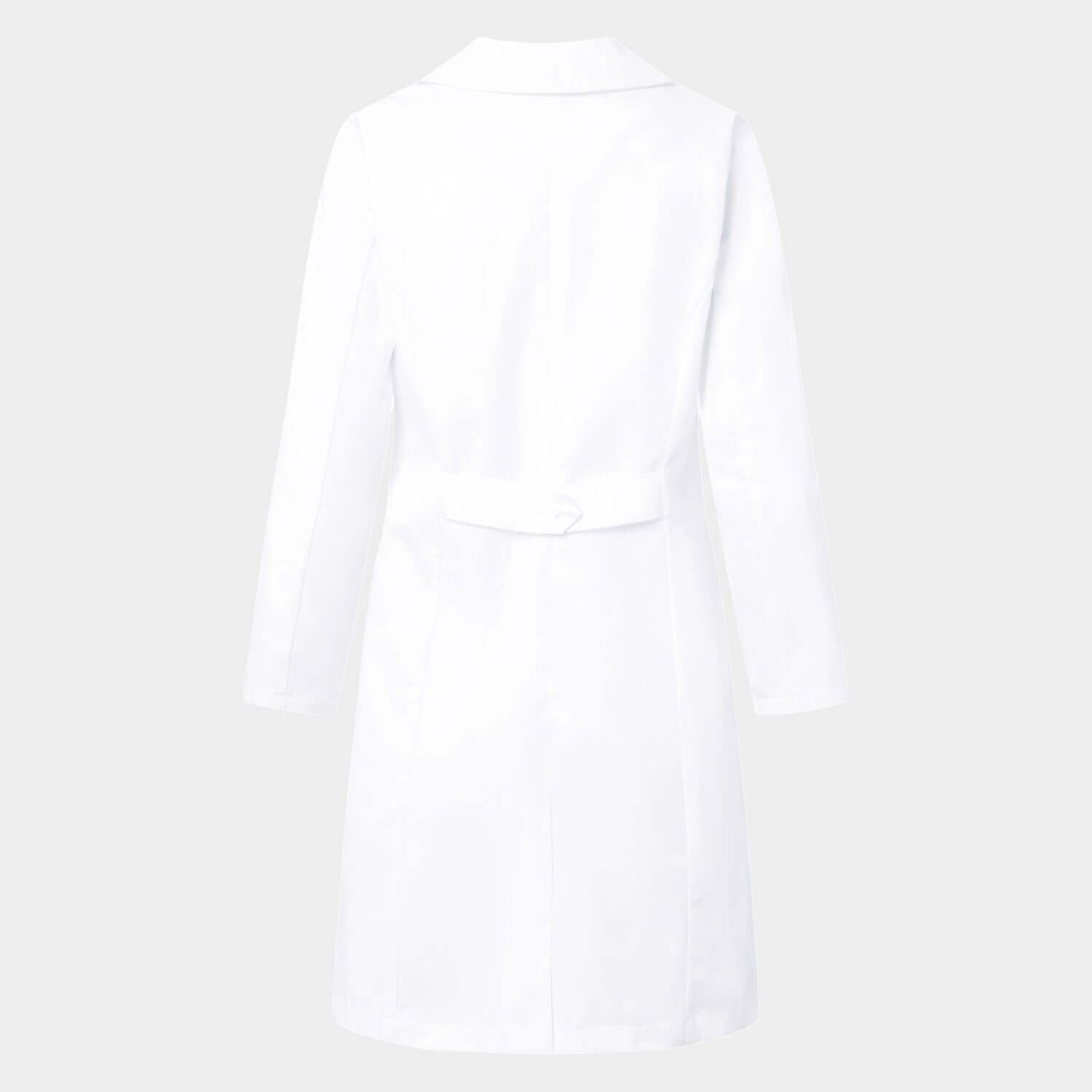 Bata médica de mujer larga Mia, color blanco, espalda